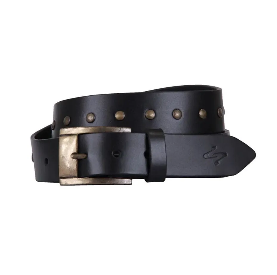 Rivetti Curved Leather Belt