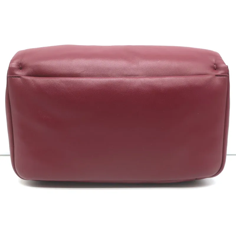 Roger Vivier Viv' Choc Shoulder Bag Burgundy Padded Leather