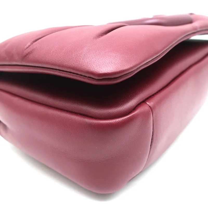 Roger Vivier Viv' Choc Shoulder Bag Burgundy Padded Leather