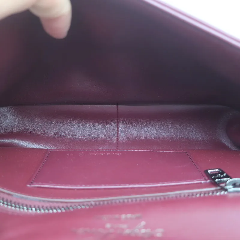 Roger Vivier Viv' Choc Shoulder Bag Burgundy Padded Leather