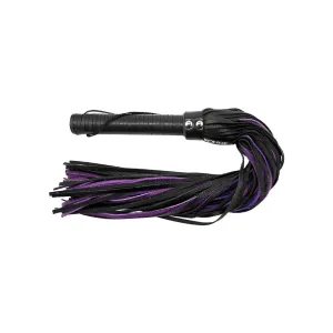 Rouge Leather Flogger - Black and Purple