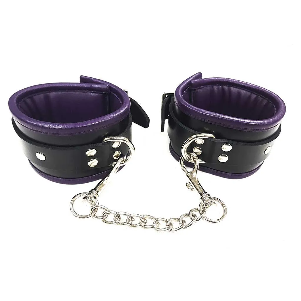 Rouge Leather Padded Wrist Cuffs