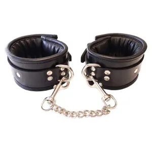 Rouge Leather Padded Wrist Cuffs