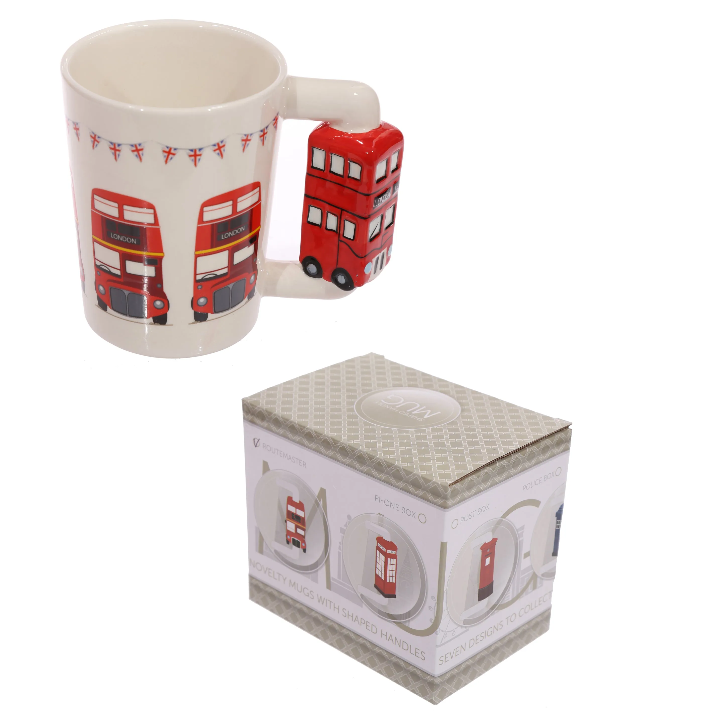 Routemaster London Bus Ceramic Shaped Handle Mug