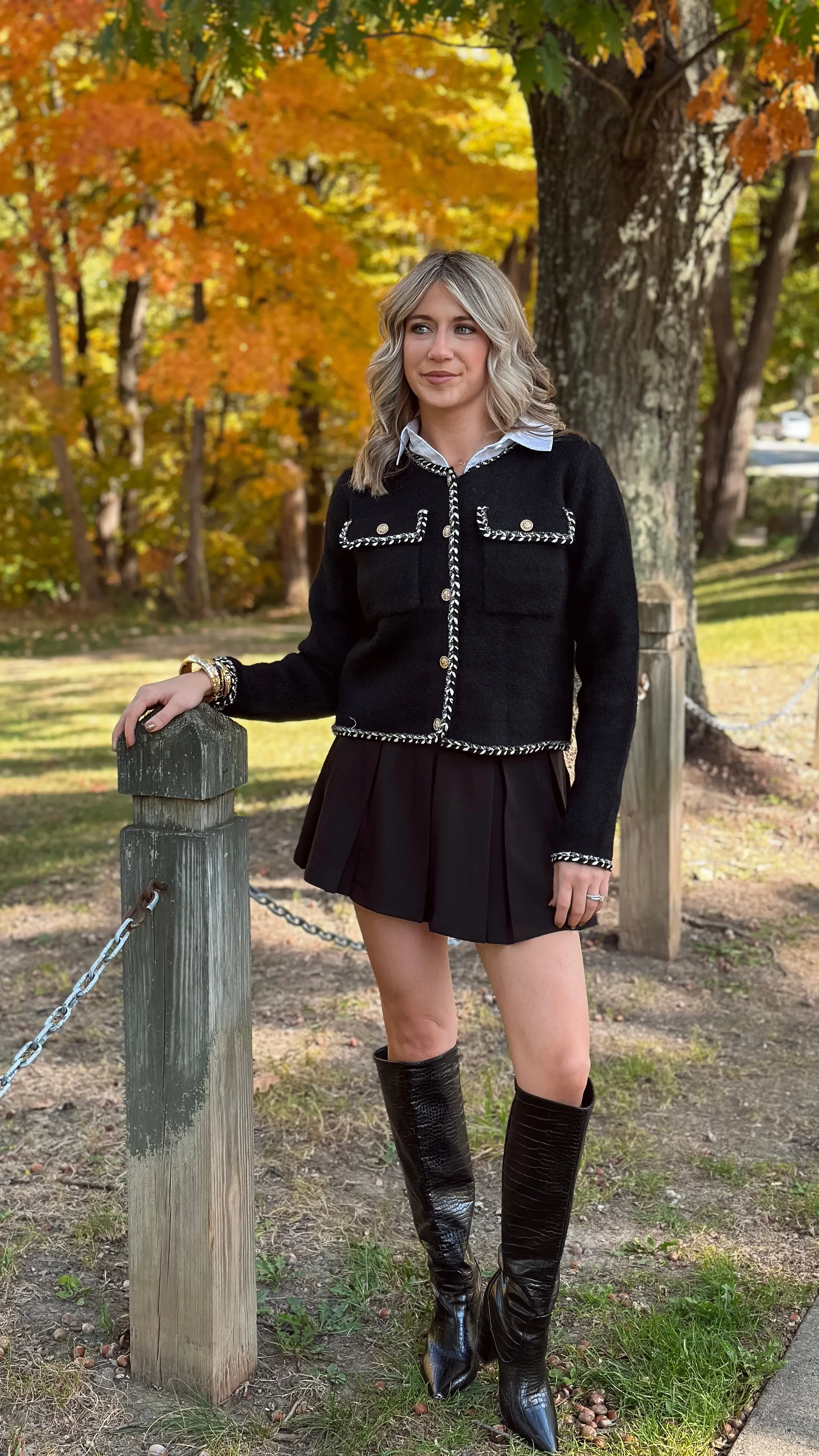 Royal Status Black Cardigan