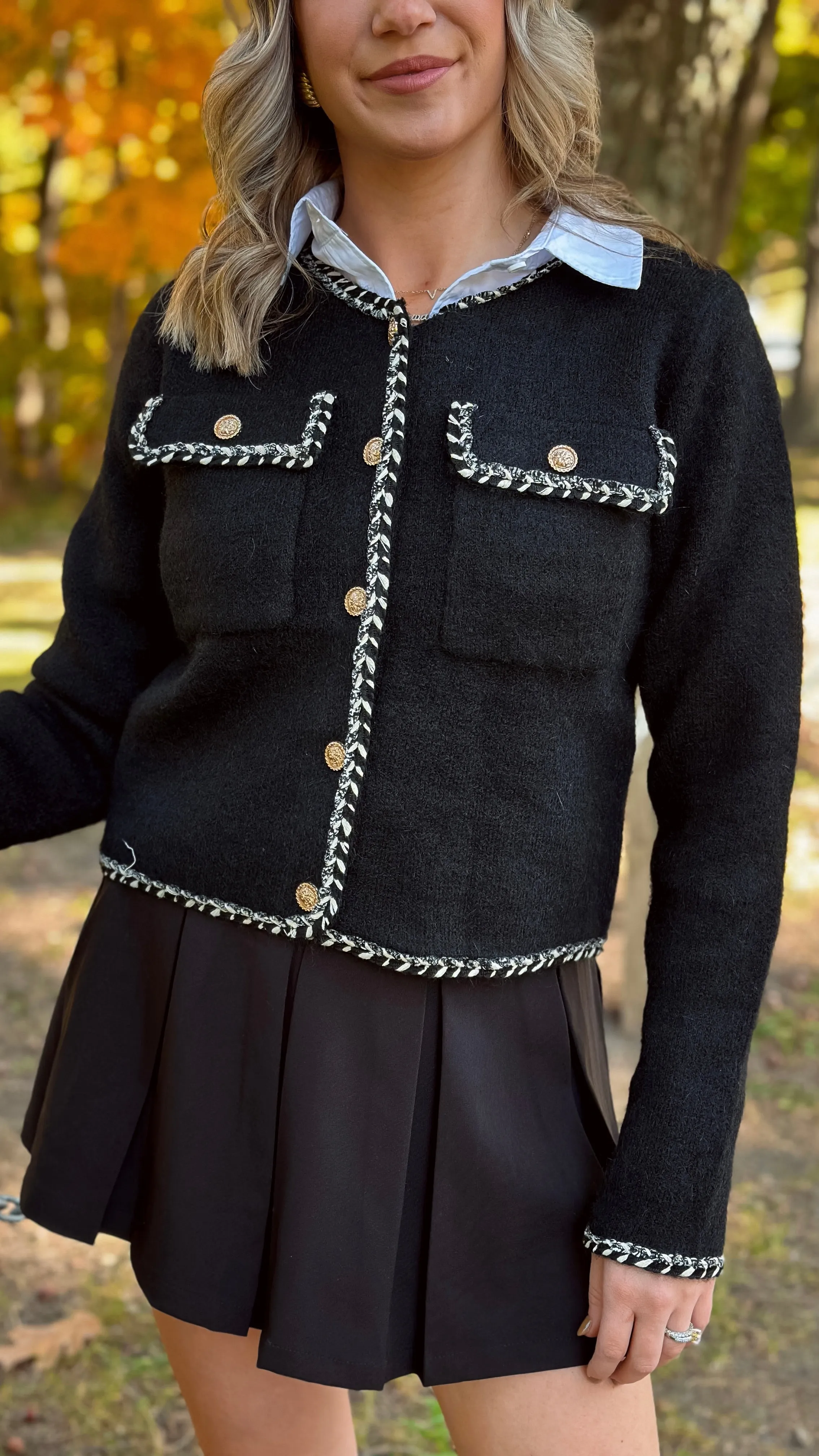 Royal Status Black Cardigan