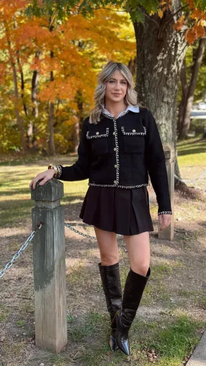 Royal Status Black Cardigan