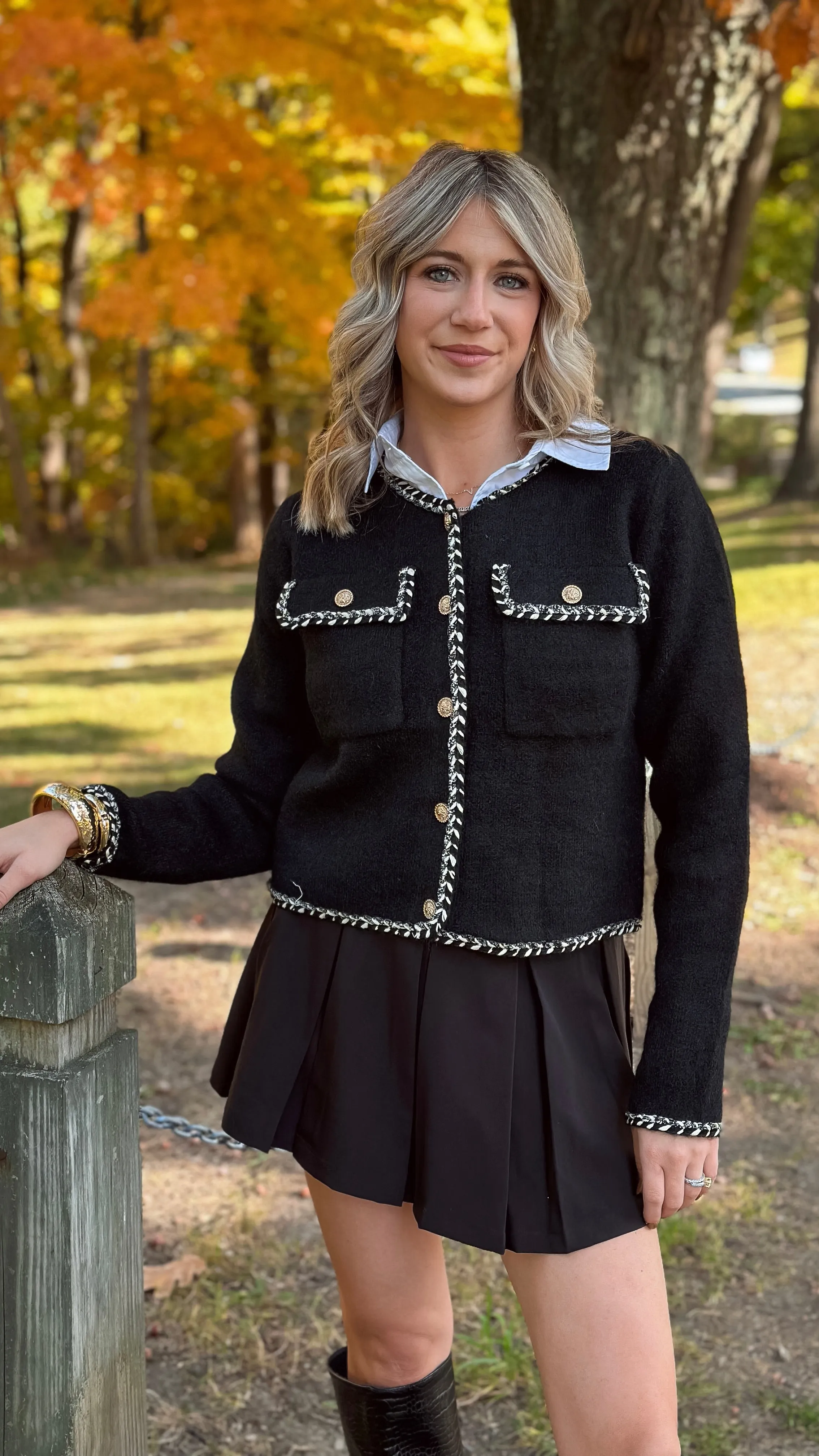 Royal Status Black Cardigan
