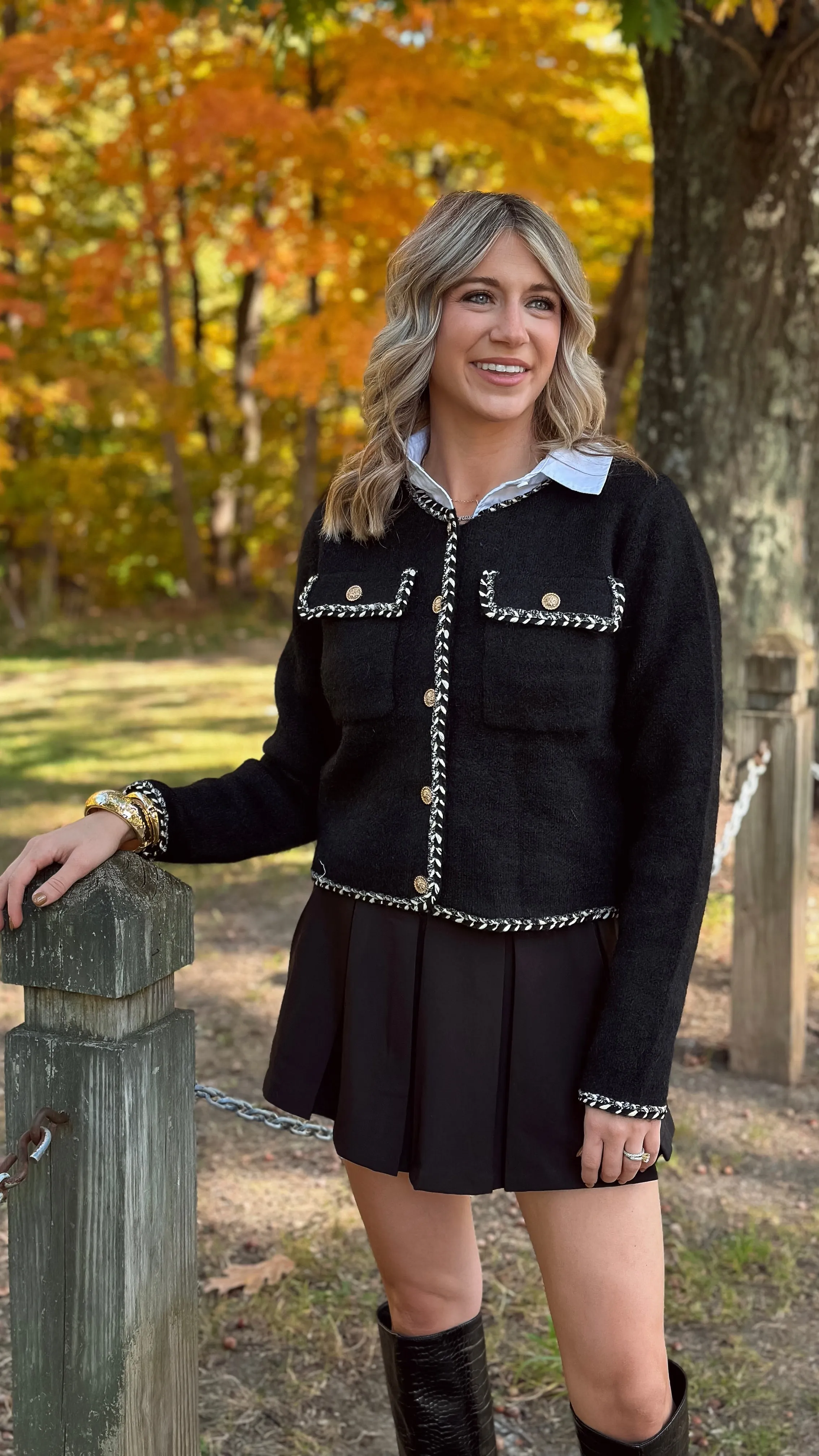 Royal Status Black Cardigan