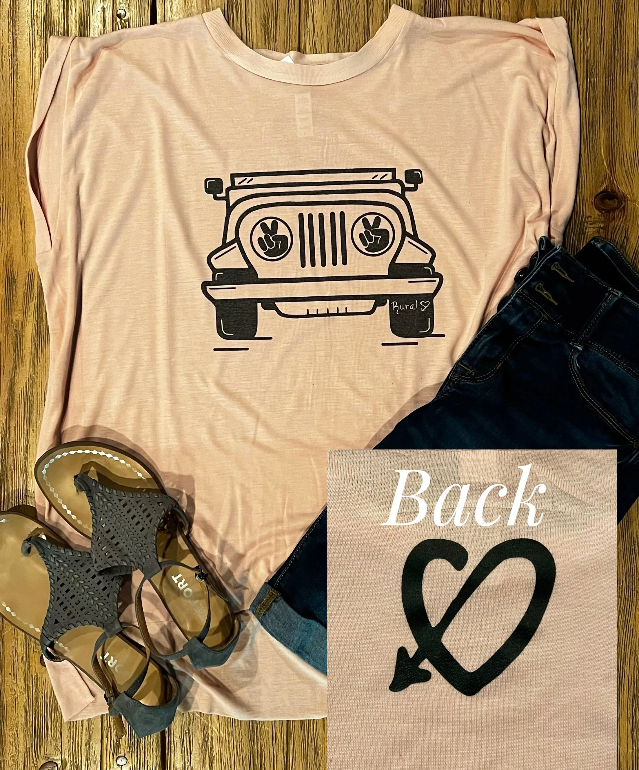 Rural Heart®️ by René Earnhardt. “Give Me Two” soft comfortable muscle shirt