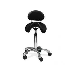 Saddle with Back Rest Aluminium Base Twin Wheels