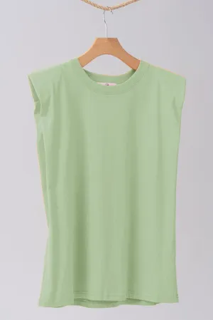 Sage Padded Shoulder Tee