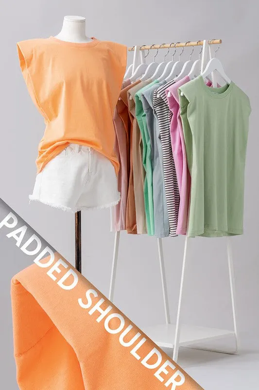 Sage Padded Shoulder Tee