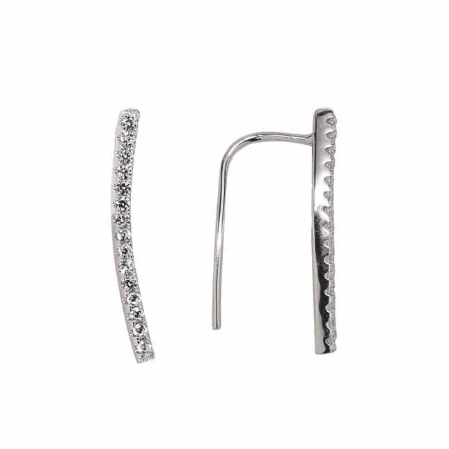SALE - Curved CZ Ear Crawler
