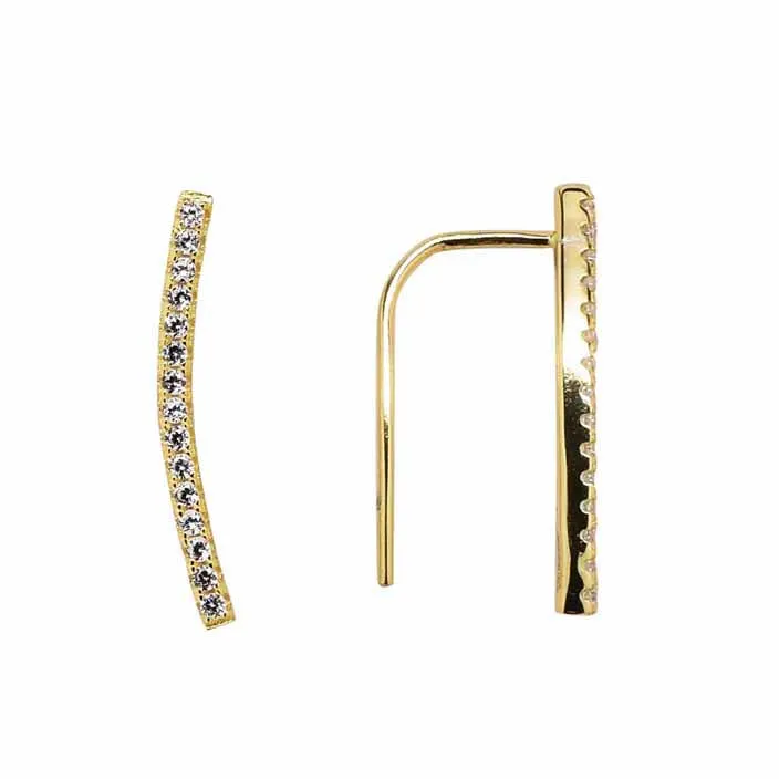 SALE - Curved CZ Ear Crawler