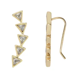 SALE - Curved CZ Multi-Triangle Ear Crawler