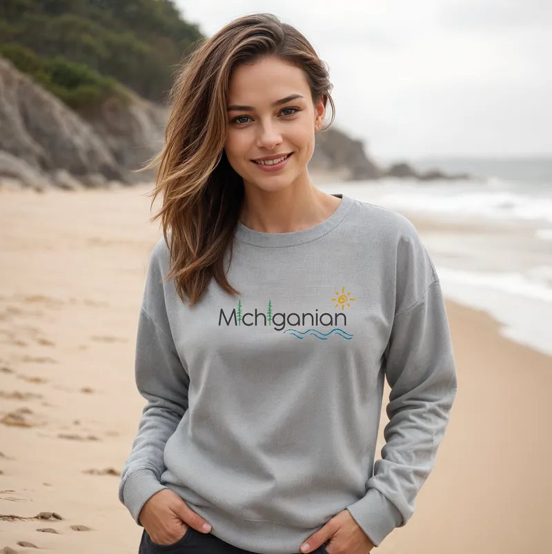 SALE "Michiganian" Relaxed Fit Classic Crew Unisex Sweatshirt