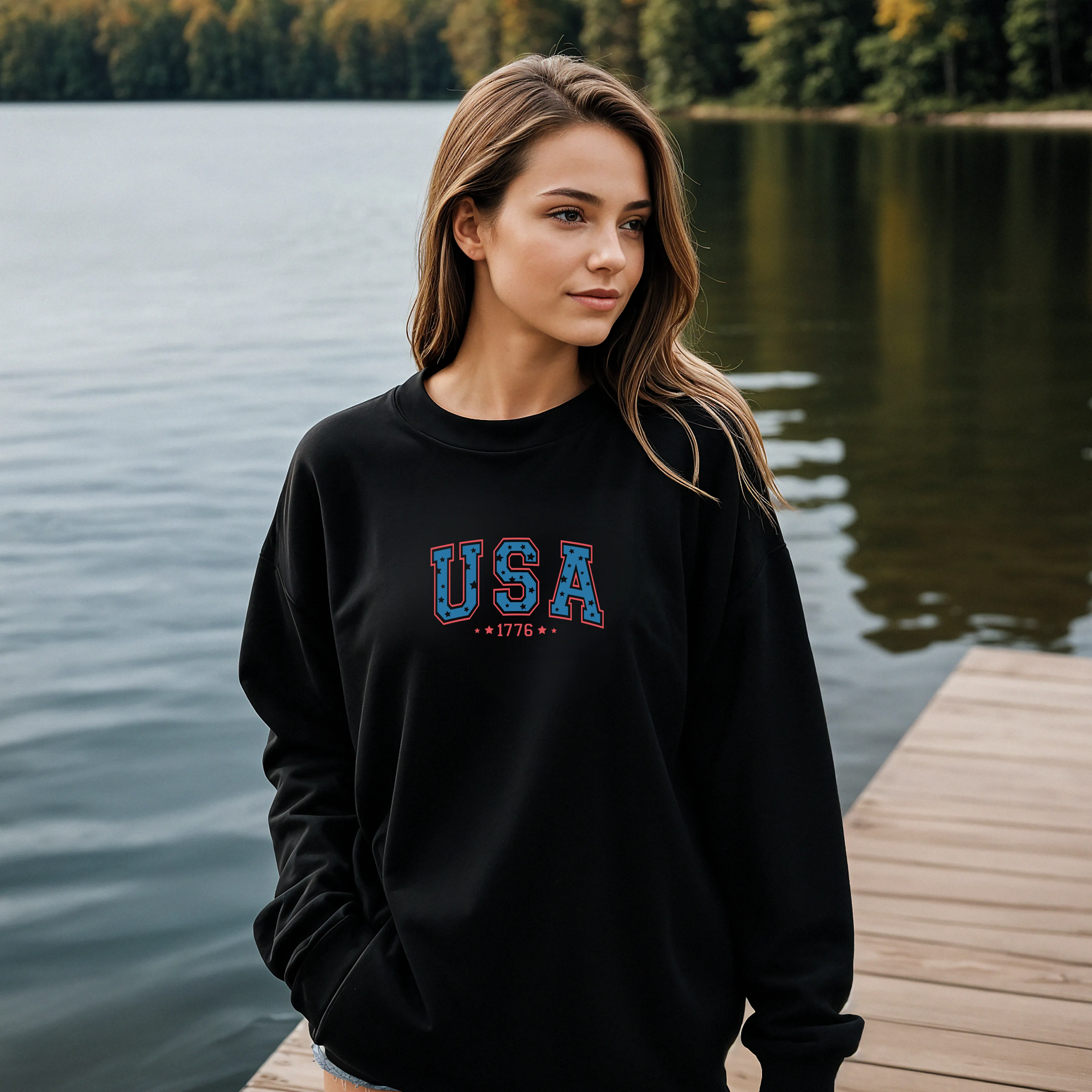 SALE "USA 1776" Relaxed Fit Classic Crew Unisex Sweatshirt