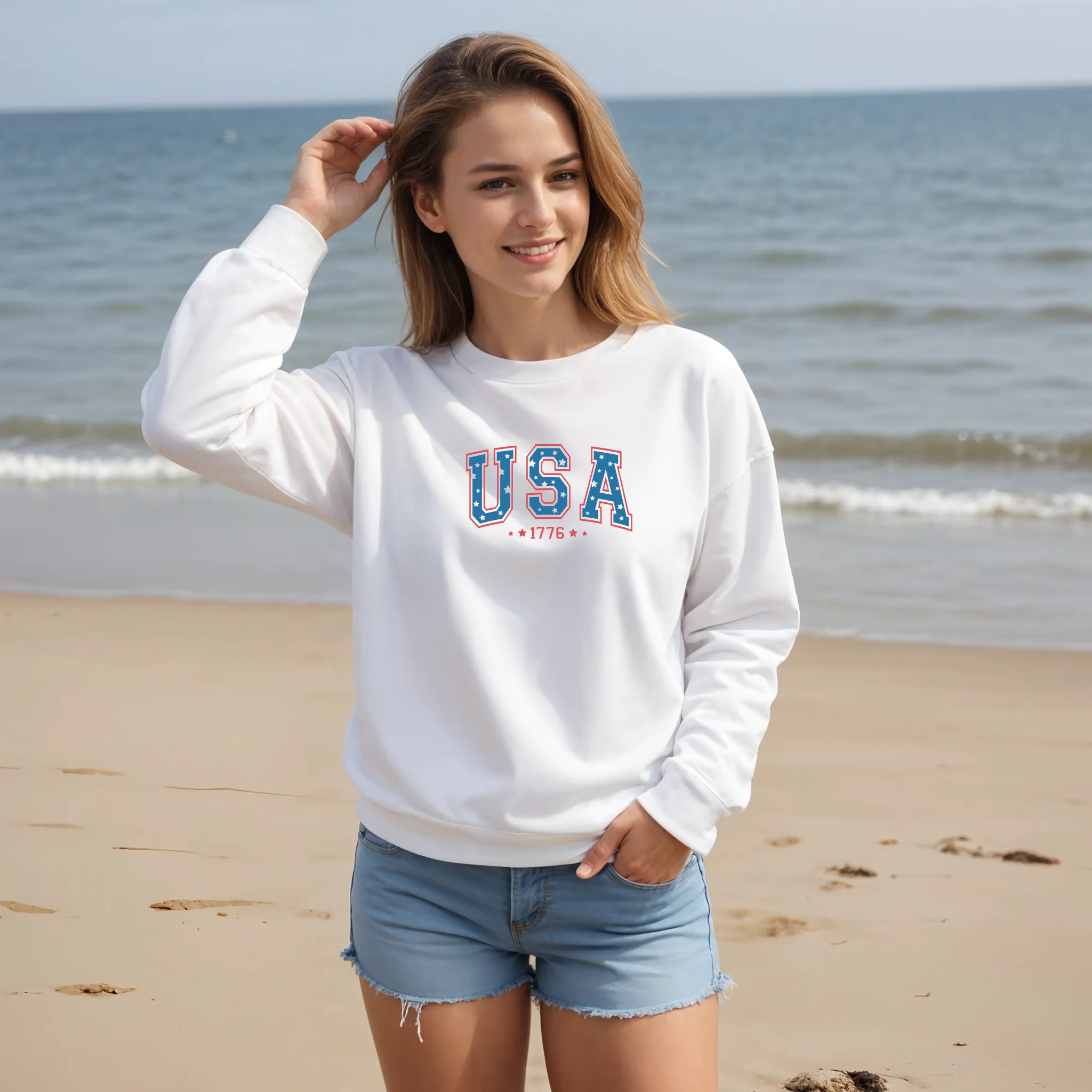 SALE "USA 1776" Relaxed Fit Classic Crew Unisex Sweatshirt