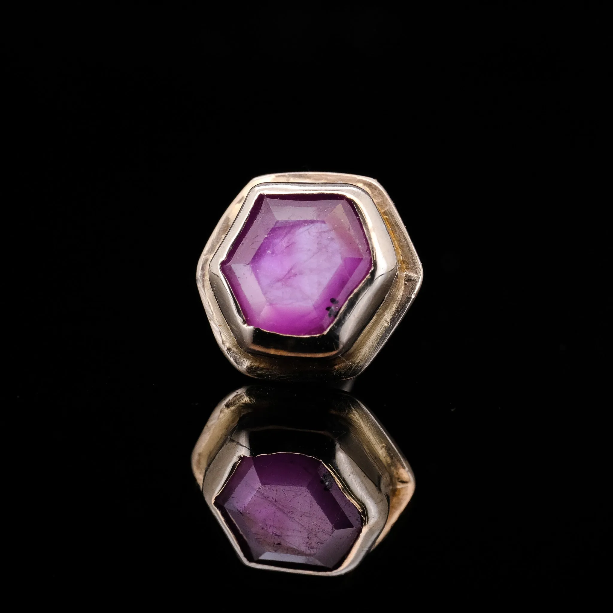 Sandman - Rose-Cut Ruby in 14kt White Gold - 14ga Threaded End