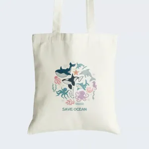 Save The Ocean Tote Bag With Zipper