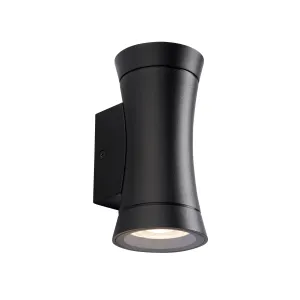 Saxby 95554 Camber 2lt Wall IP44 0W Textured black paint & clear glass 2 x 20W GU10 reflector (Required)