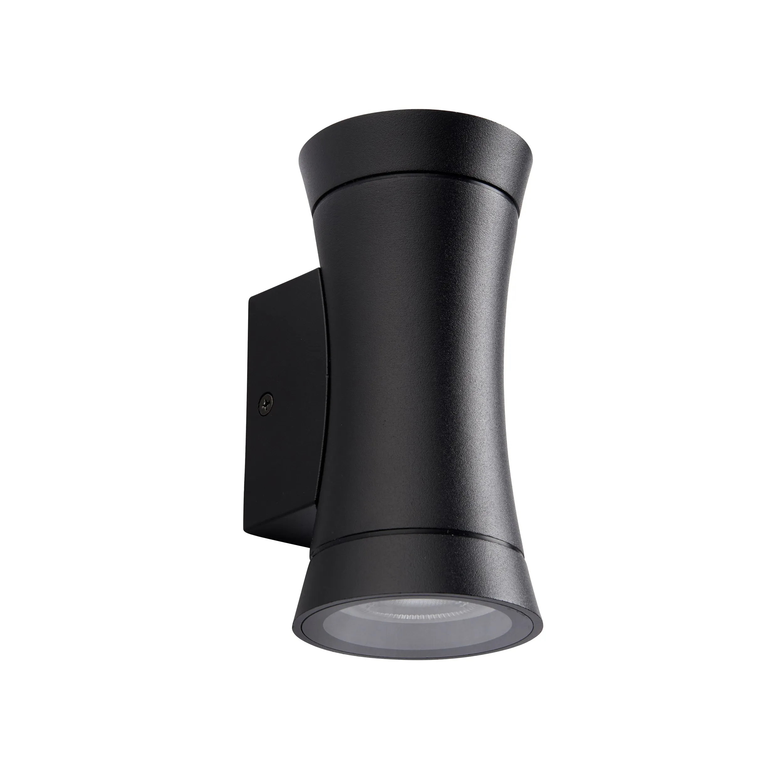 Saxby 95554 Camber 2lt Wall IP44 0W Textured black paint & clear glass 2 x 20W GU10 reflector (Required)