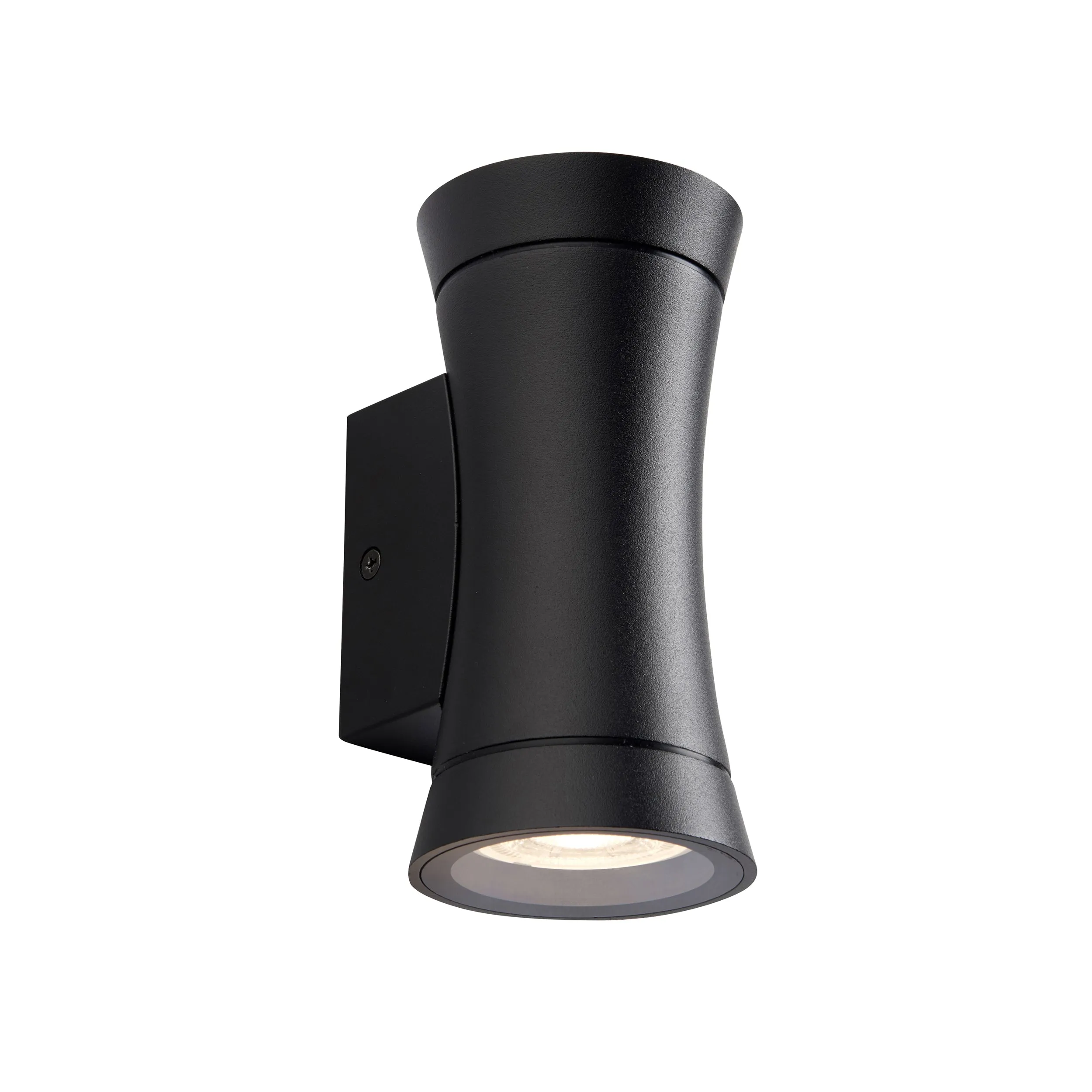 Saxby 95554 Camber 2lt Wall IP44 0W Textured black paint & clear glass 2 x 20W GU10 reflector (Required)