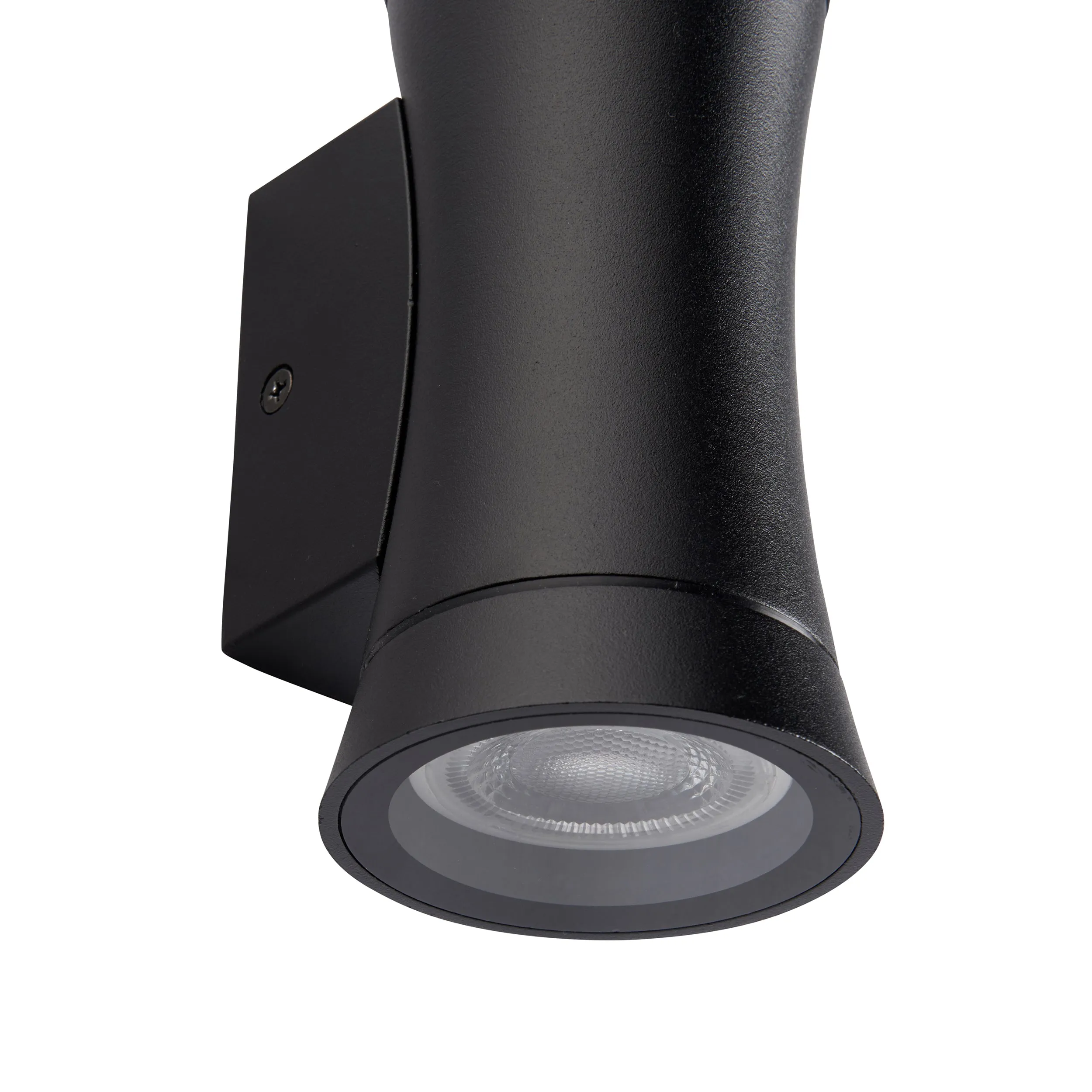 Saxby 95554 Camber 2lt Wall IP44 0W Textured black paint & clear glass 2 x 20W GU10 reflector (Required)