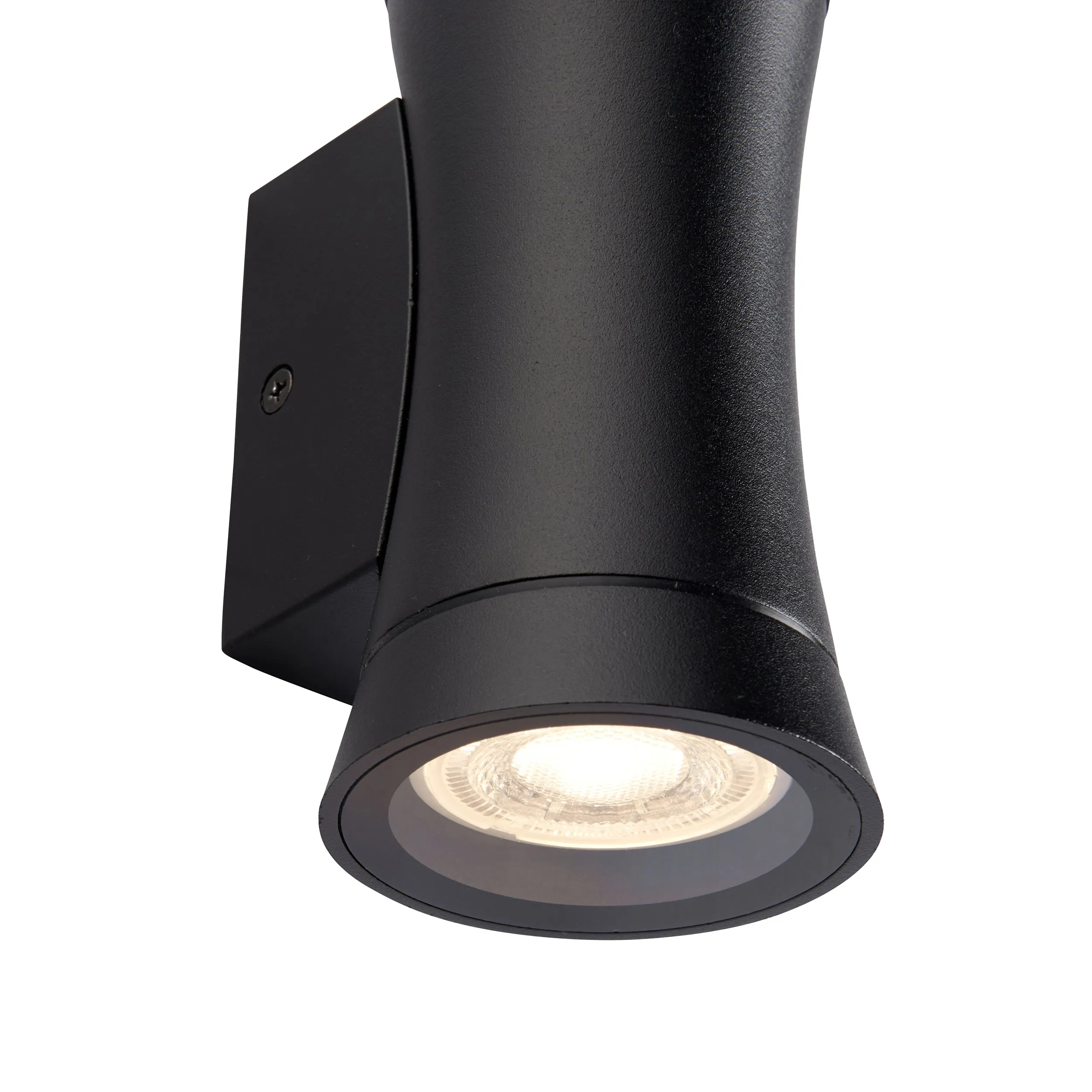 Saxby 95554 Camber 2lt Wall IP44 0W Textured black paint & clear glass 2 x 20W GU10 reflector (Required)