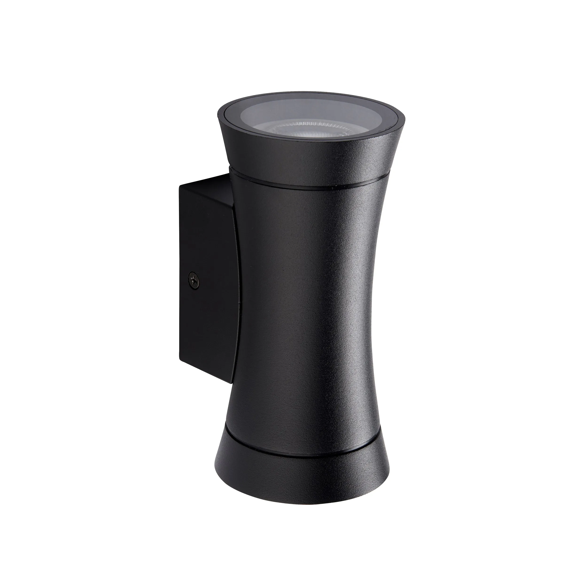 Saxby 95554 Camber 2lt Wall IP44 0W Textured black paint & clear glass 2 x 20W GU10 reflector (Required)