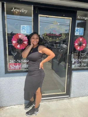 Scrunched Maxi Dress Black