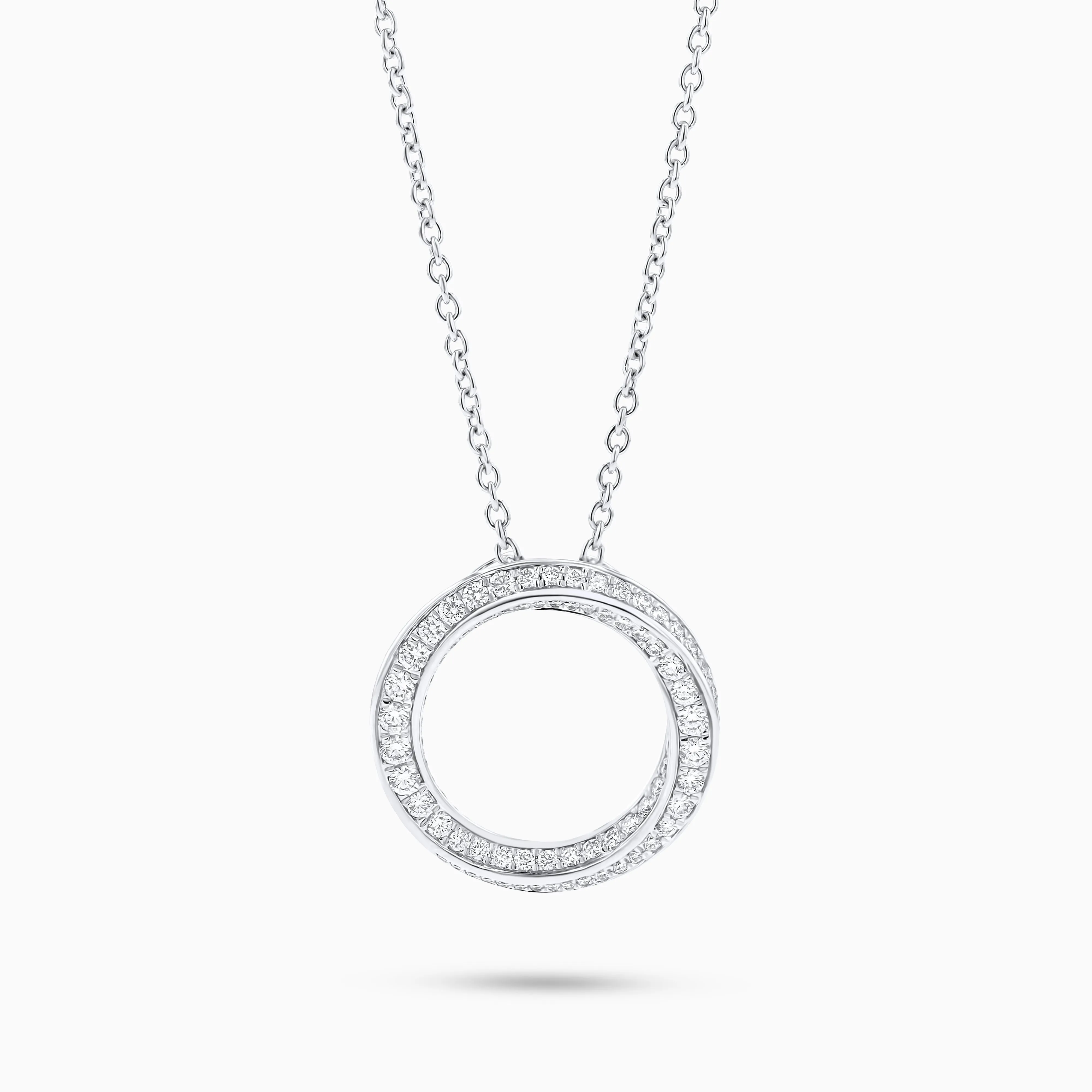 Seamless Aqua Necklace, 18K White Gold and Diamonds (0.84ct.tw.)