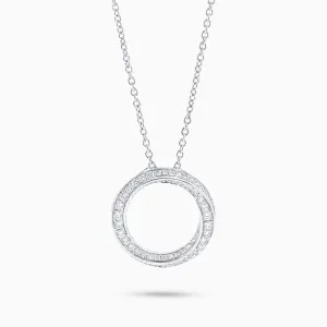 Seamless Aqua Necklace, 18K White Gold and Diamonds (0.84ct.tw.)