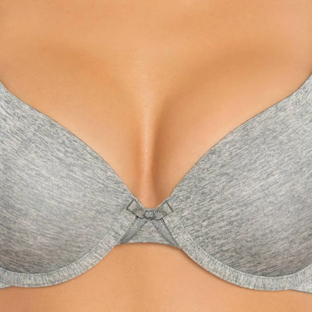 Secret Treasures - Walmart - T-shirt Bra - Soft Padded Underwired Pushup Bra - Grey