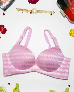 Self Design Sexy Soft Touch Push Up Bra - Pink