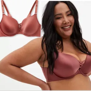Sexy Plunge Padded Bra Size 42C Back Smoothing Push Up Shaping RN# 148862