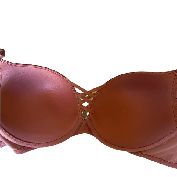 Sexy Plunge Padded Bra Size 42C Back Smoothing Push Up Shaping RN# 148862