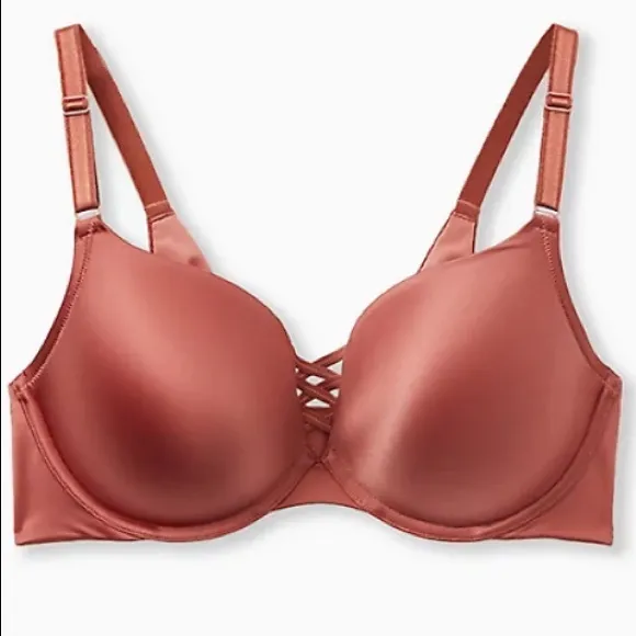 Sexy Plunge Padded Bra Size 42C Back Smoothing Push Up Shaping RN# 148862