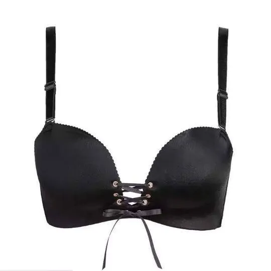 Sexy Push Up Bra For Figure Maintain - Wide Strip - Black Double Padded Bra