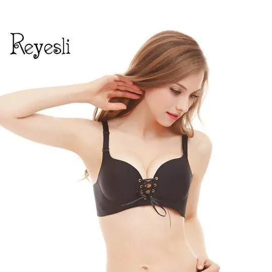 Sexy Push Up Bra For Figure Maintain - Wide Strip - Black Double Padded Bra