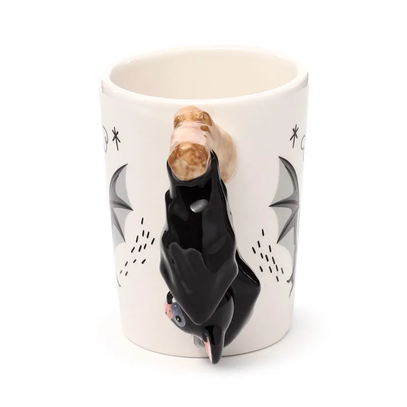 Shaped Handle Ceramic Mug - Bat