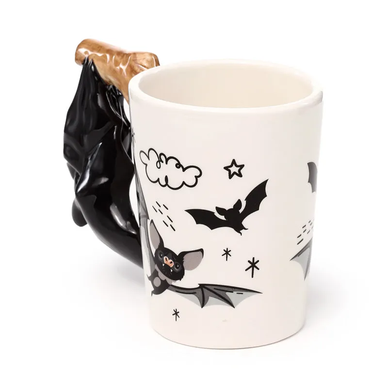 Shaped Handle Ceramic Mug - Bat