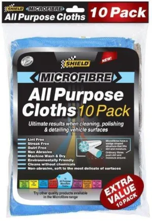 Shield Microfibre All Purpose Cloths 10 Pack