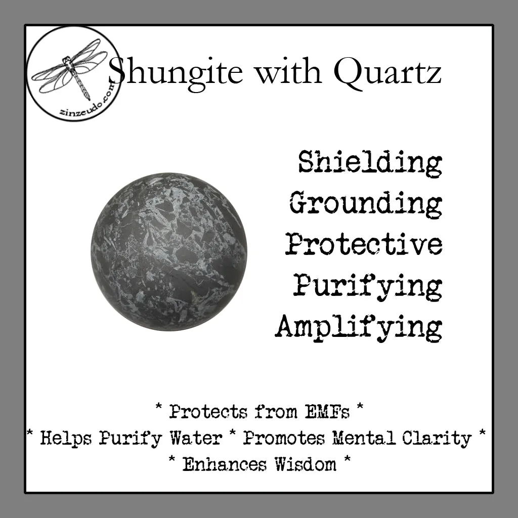 Shungite with Quartz Sphere for Shielding & Grounding