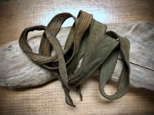 Side-Stitched Silk Ribbon - Bark