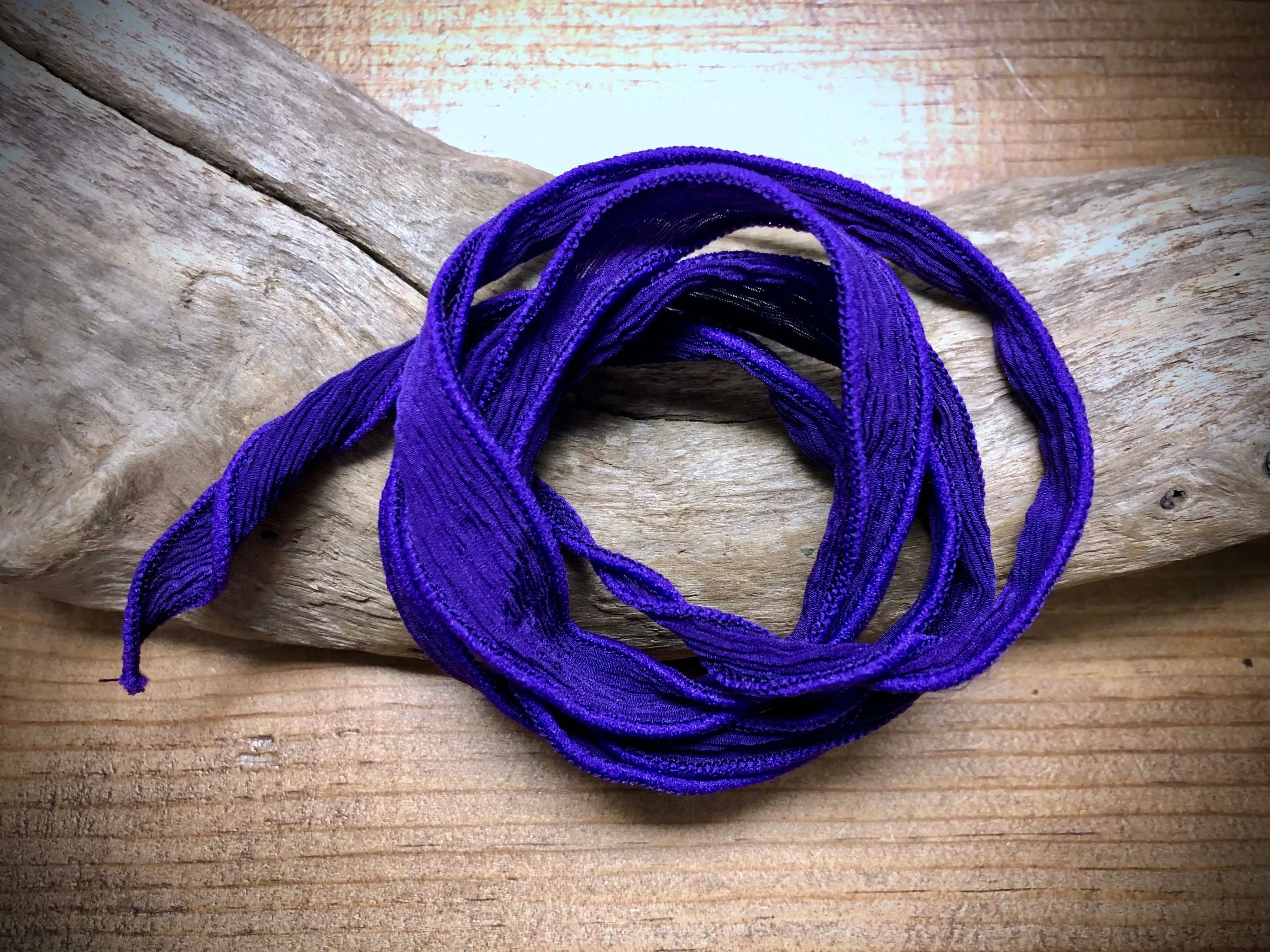 Side-Stitched Silk Ribbon - Royal Purple