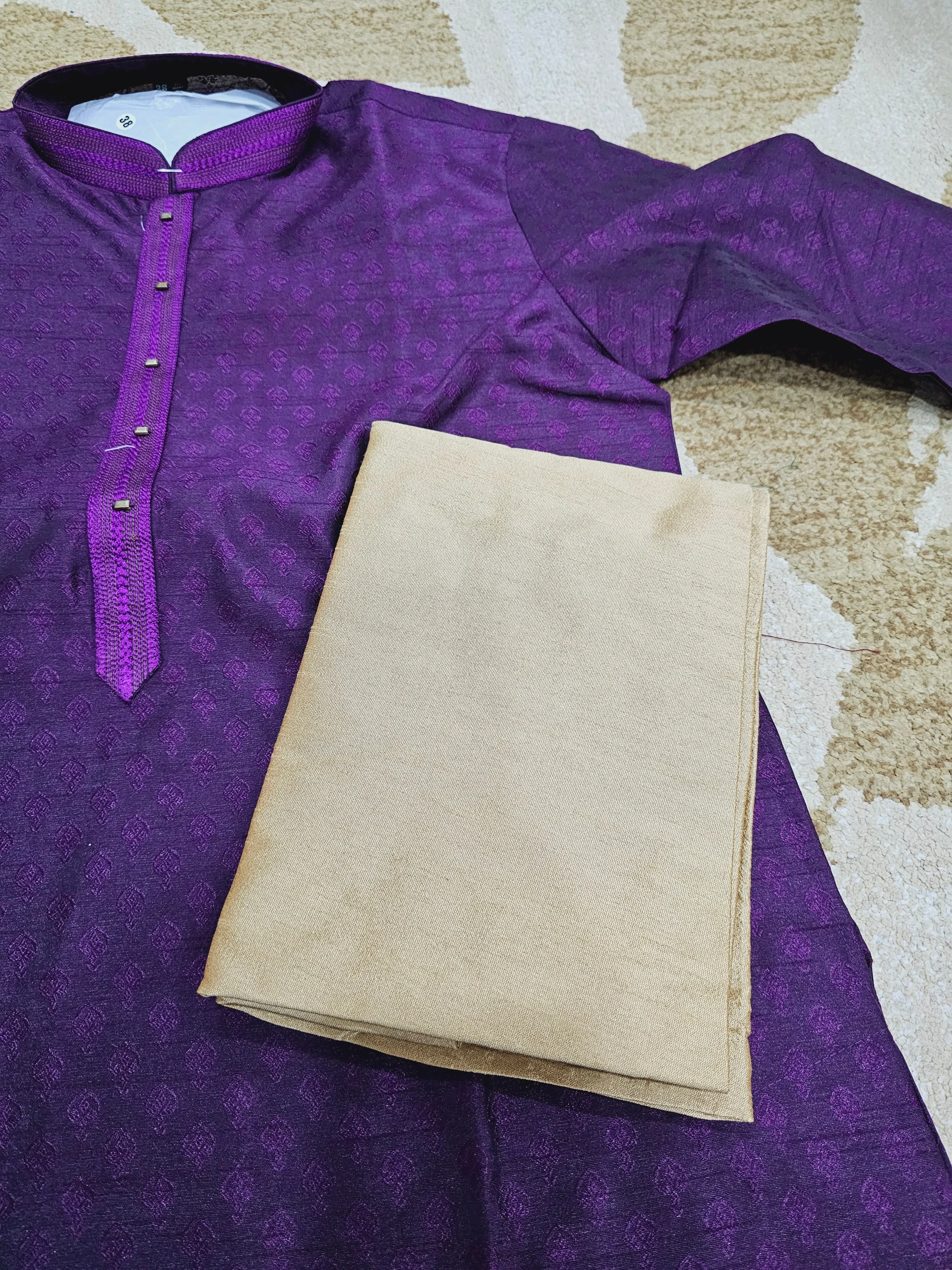 Silk Woven self  threaded Men’s Kurta set