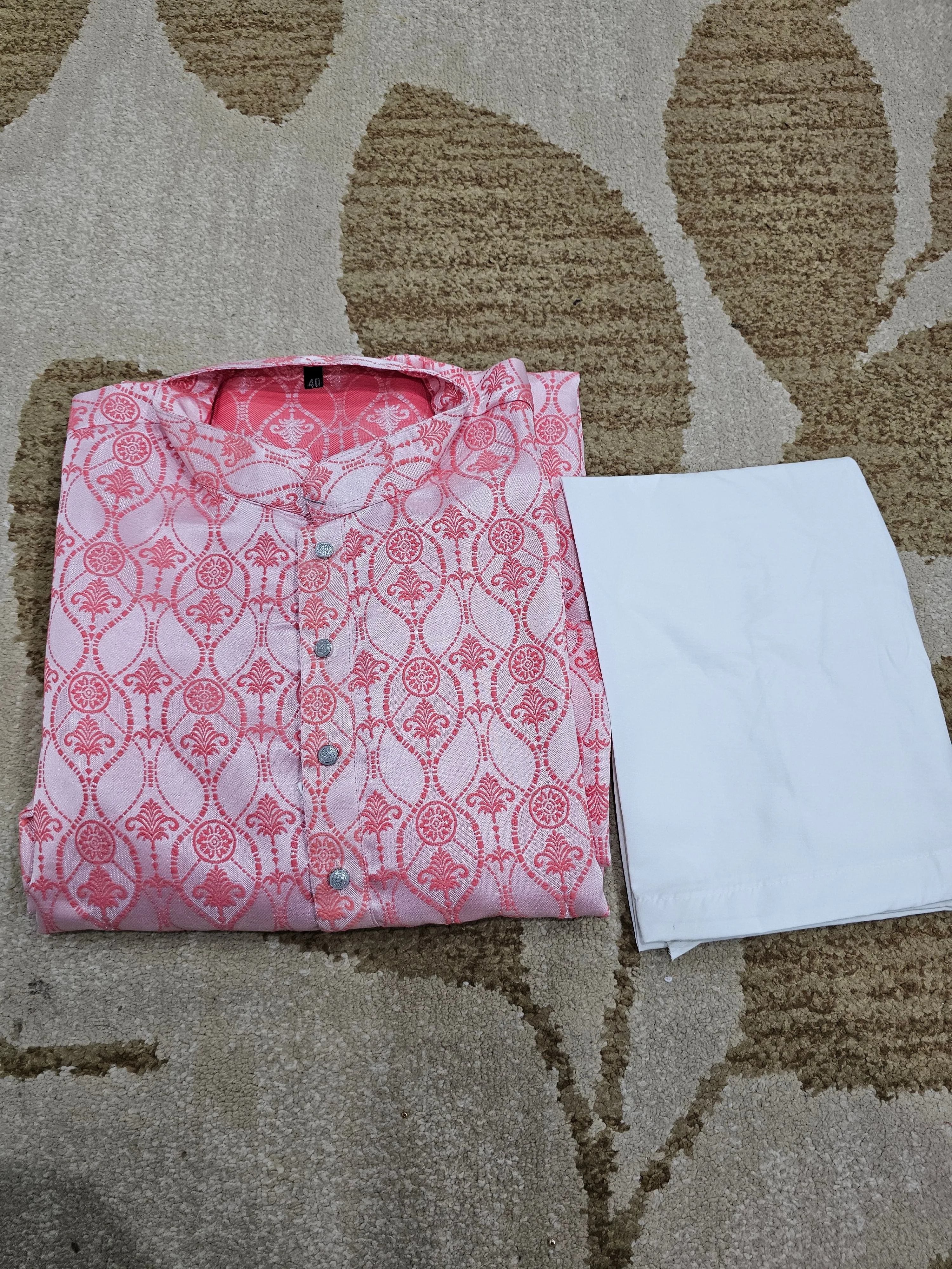 Silk Woven self threaded Men’s Kurta set