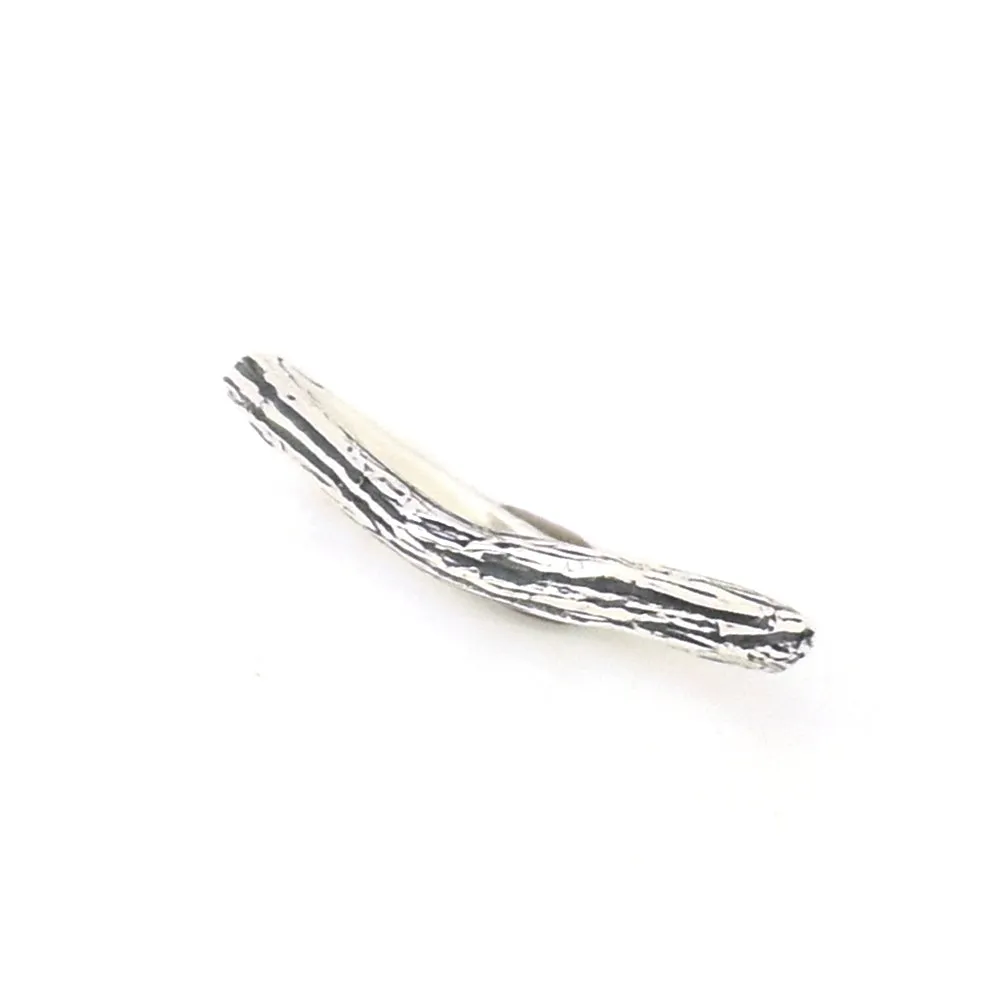 Silver Curved Twig Ring